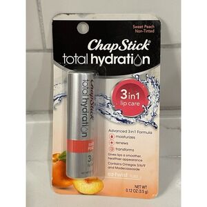 Chapstick Total Hydration Sweet Peach Lip Care Balm Non-Tint 0.12 oz New Sealed